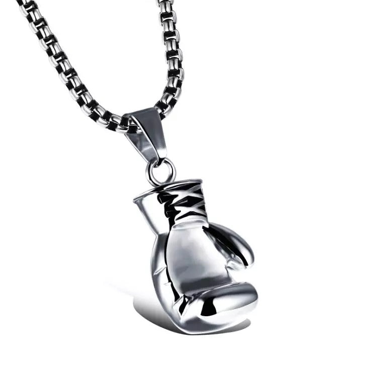 Wholesale Vintage Punk Fitness Boxing Gloves Stainless Steel Necklace